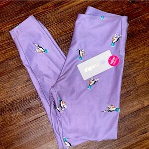 NWT Mariksa Lavender Hummingbird Print Athletic Pants - size Large